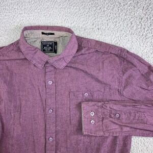 Artistry In Motion Button Up Shirt Men Large Slim Fit Purple Academia Minimalist